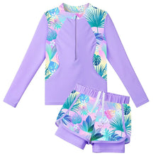 Load image into Gallery viewer, BAOHULU Kids Two Pieces Set Swimsuit UPF 50+ UV Sun Protective Rash Guard Beach Wear Summer Water Sport Surfing Suit 11