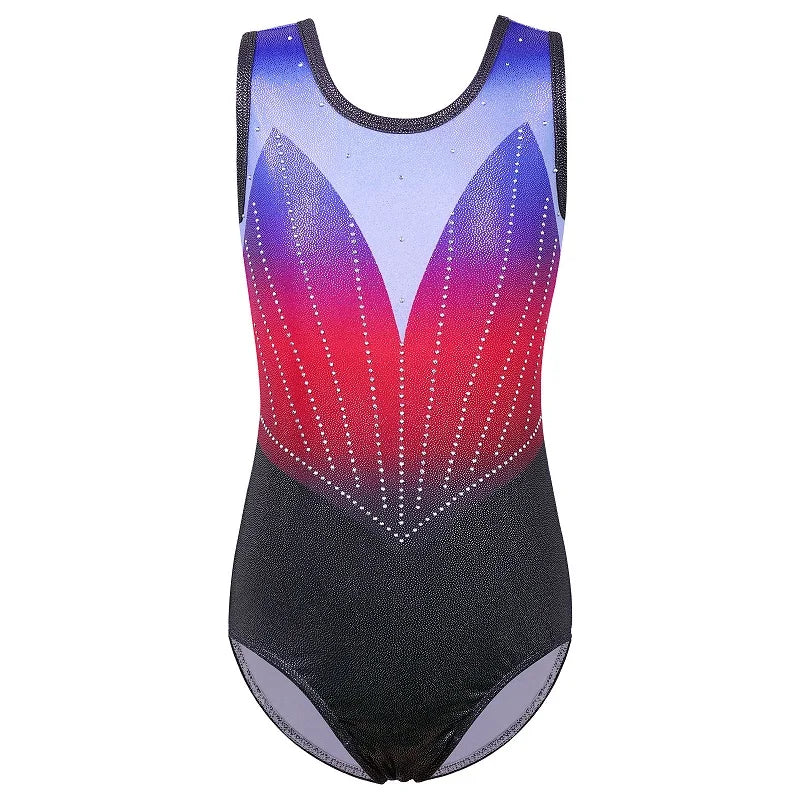 BAOHULU Diamond Gymnastics Leotard for Girls Gradient Bodysuit Sleeveless Performance Clothes Practice Outfit Ballet Costumes 7