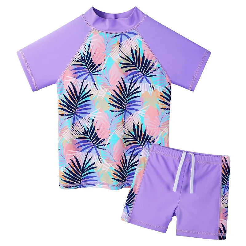 BAOHULU Kids Swimsuit UPF 50+ UV Sun Protective Rash Guard Two Pieces Set Beach Wear Summer Water Sport Wear Surfing Suit 9