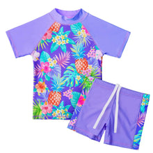 Load image into Gallery viewer, BAOHULU Teens Two Pieces Swimwear Girls Swimming Costume Swimsuit 3-14Y Kids UPF50+ Sun Protective Summer Beach Swimming Clothes 1