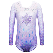 Load image into Gallery viewer, BAOHULU Long Sleeve Mesh Patchwork Leotards for Girls Toddler Kids Diamond Gymnastics Jumpsuit Bodysuit Teens Gymnastics Clothes 7