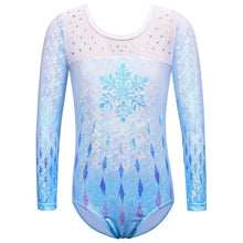 Load image into Gallery viewer, BAOHULU Long Sleeve Mesh Patchwork Leotards for Girls Toddler Kids Diamond Gymnastics Jumpsuit Bodysuit Teens Gymnastics Clothes 8