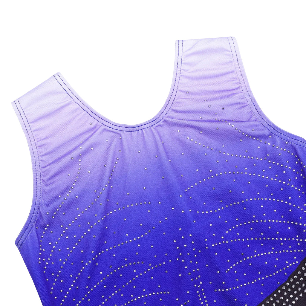 BAOHULU Diamond Gymnastics Leotard for Girls Gradient Bodysuit Sleeveless Performance Clothes Practice Outfit Ballet Costumes 3