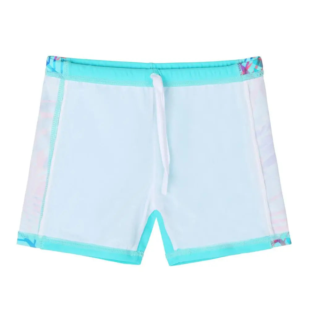 BAOHULU Cyan Girls Swimwear Short Sleeve Kids Bathing Suit 2pcs upf 50+ Beachwear Leaves Swimming Suit Set for Children 2021 New 4