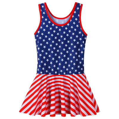 BAOHULU Toddler Girls Swimsuit One Piece Cute Floral Dress Swimwear Striped UPF50+ Swimming Costume Bathing Suit 2