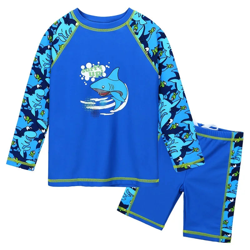 BAOHULU Boys Swimsuit Set Two Pieces UPF50+ UV Sun Protective Swimwear Cartoon Print Bathing Suit Summer Beachwear 13