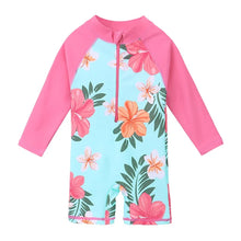 Load image into Gallery viewer, BAOHULU UPF50+ Long Sleeve Flower Baby Girl Swimwear One Piece Children Swimwear Toddler Infant Bathing Suit for Girls Boy Kids 10