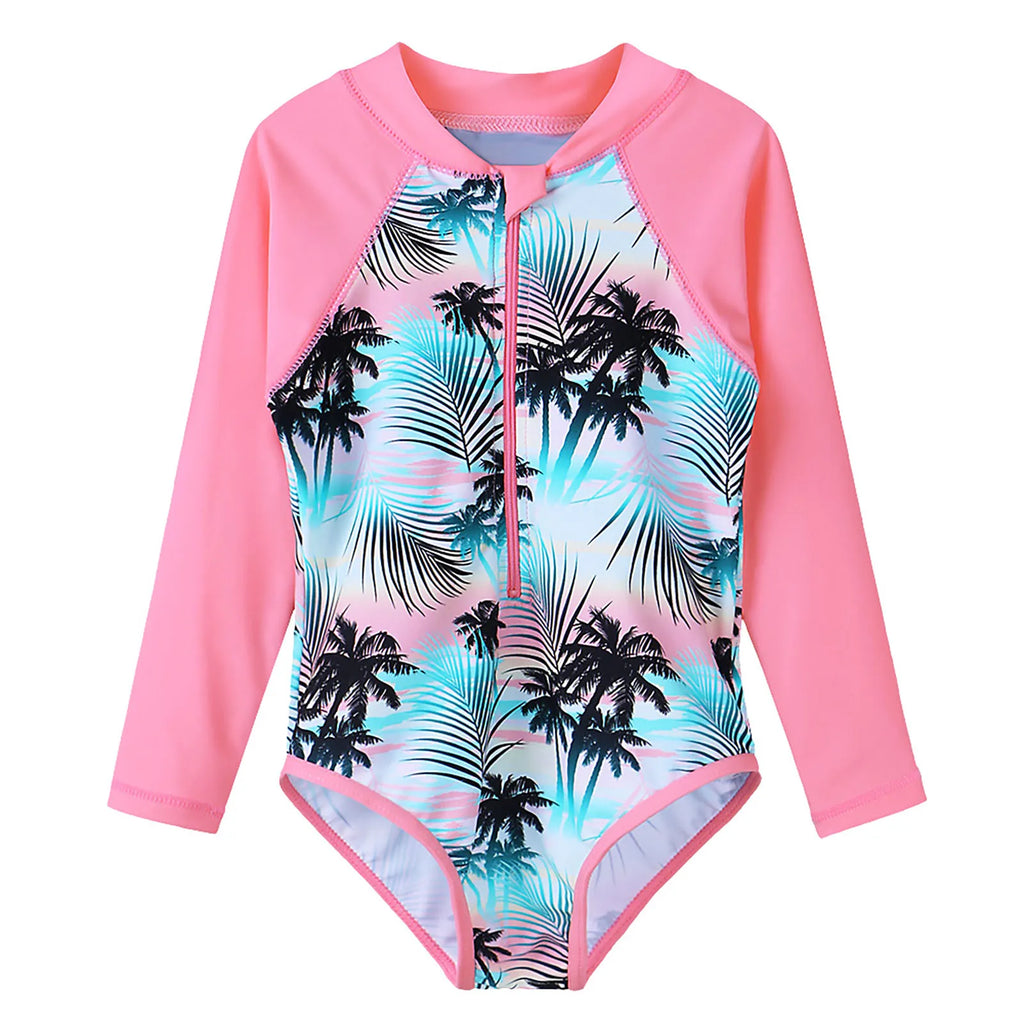 BAOHULU Print Girls Swimwear Long Sleeve One Piece Children's Swimsuit UPF 50+ Surfing Suit Kids Summer Bathing Suit 13