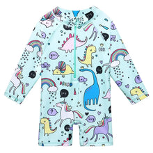 Load image into Gallery viewer, BAOHULU Cartoon Baby Girl Swimwear Children&#39;s One-Piece Suits Long Sleeve Girls Swimwear UPF 50+ Toddler Swimming Suit 9