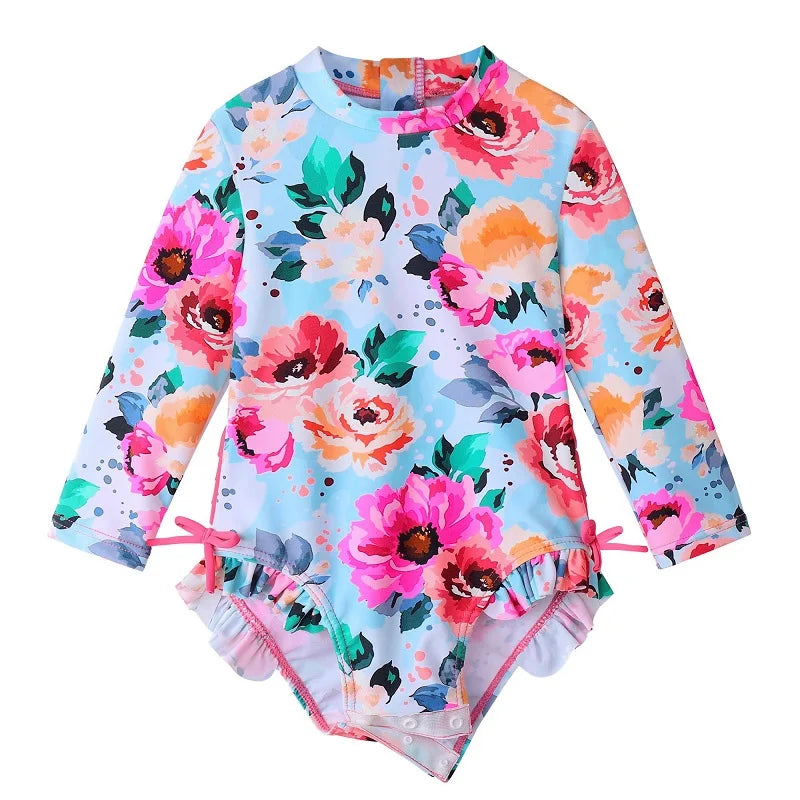 BAOHULU Toddler Baby Swimsuit Lone Sleeve Rash Guard Summer Beach Wear UPF 50+ Sun Protective Swimwear Surfing Suit 10