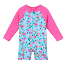 Load image into Gallery viewer, BAOHULU Cartoon Baby Girl Swimwear Children&#39;s One-Piece Suits Long Sleeve Girls Swimwear UPF 50+ Toddler Swimming Suit 11