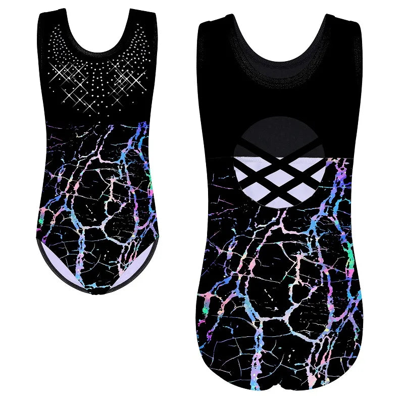 BAOHULU Sleeveless Gymnastics Leotard for Girls Sparkle Diamond Ballet Dancewear Professional Ballerina Practice Clothes 9