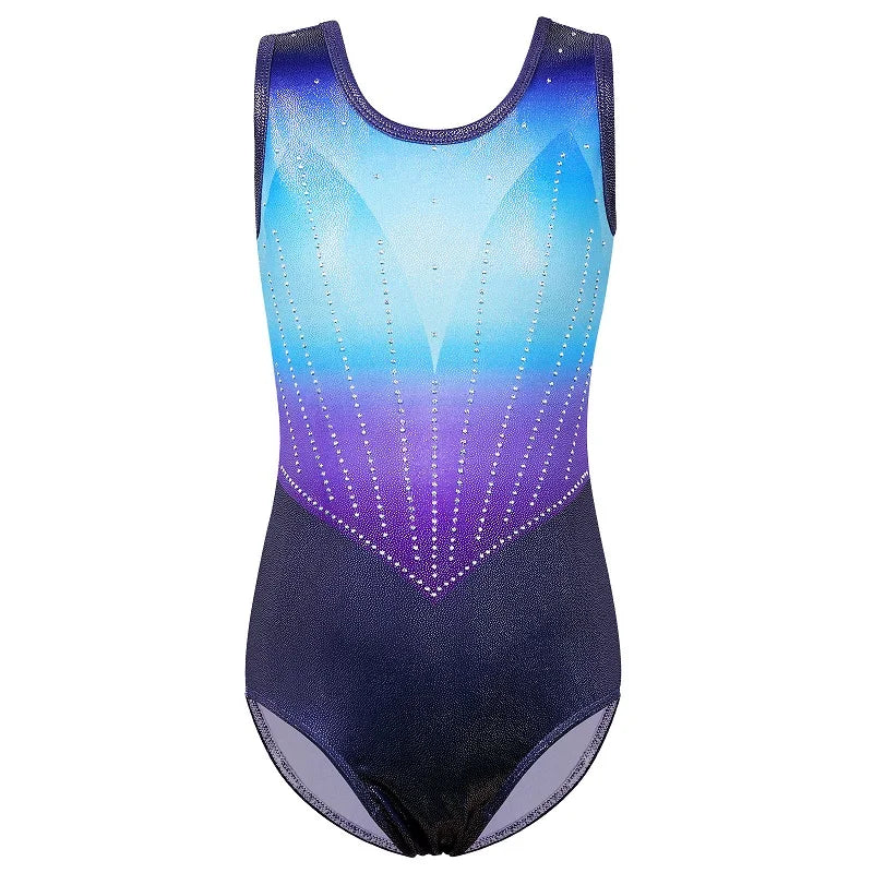 BAOHULU Diamond Gymnastics Leotard for Girls Gradient Bodysuit Sleeveless Performance Clothes Practice Outfit Ballet Costumes 8