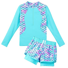 Load image into Gallery viewer, BAOHULU Kids Two Pieces Set Swimsuit UPF 50+ UV Sun Protective Rash Guard Beach Wear Summer Water Sport Surfing Suit 7