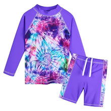 Load image into Gallery viewer, BAOHULU 3-12Y Kids Swimsuit Two Pieces Sets Swimwear Long Sleeve Rashguard UPF 50+ UV Sun Protective Swimming Suit 7