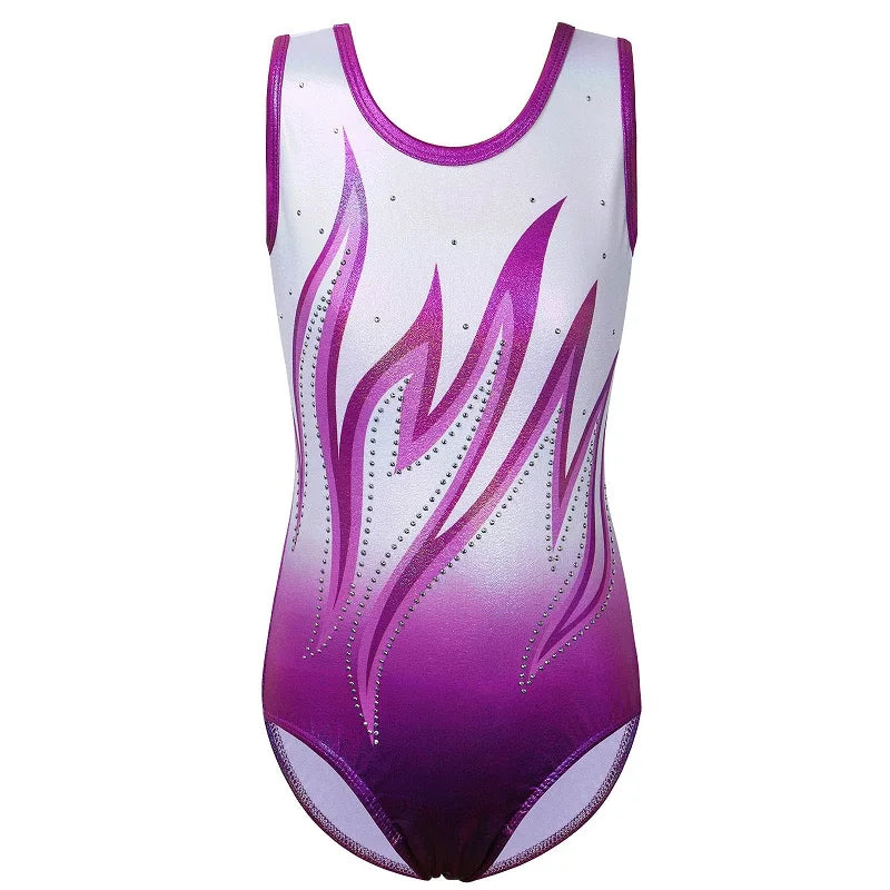 BAOHULU Teens Gymnastics Leotard for Girls Flame Print Ballet Jumpsuit Sleeveless Ballerina Practice Costume Bodysuit 9