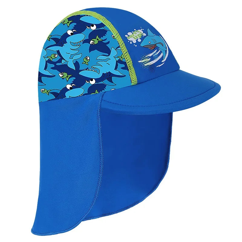 BAOHULU Infantil Swimming Caps 2021 Summer Print Swim Sun Hats Beach Caps Kids Hats for Boys Girls 6 Months-6 years Children 7