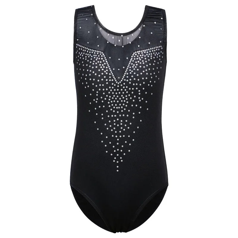 BAOHULU Toddler Girls Leotards for Gymnastics Ballet Sleeveless Mesh Sequins Dance Leotard Tank Kids Athlete Sports Bodysuit 7