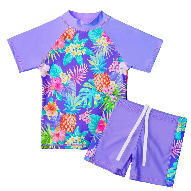 BAOHULU Teens Two Pieces Swimwear Girls Swimming Costume Swimsuit 3-14Y Kids UPF50+ Sun Protective Summer Beach Swimming Clothes 10