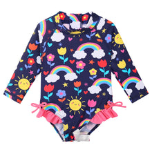 Load image into Gallery viewer, BAOHULU Toddler Baby Swimsuit Lone Sleeve Rash Guard Summer Beach Wear UPF 50+ Sun Protective Swimwear Surfing Suit 1