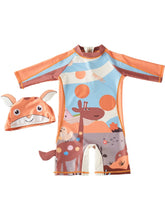 Load image into Gallery viewer, 2024 new children&#39;s swimsuit quick-drying cartoon small and medium-sized children&#39;s boys sunscreen surfing suit one-piece seaside swimsuit