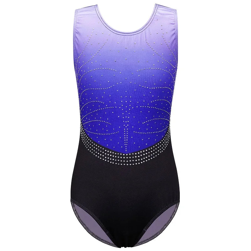 BAOHULU Diamond Gymnastics Leotard for Girls Gradient Bodysuit Sleeveless Performance Clothes Practice Outfit Ballet Costumes 9