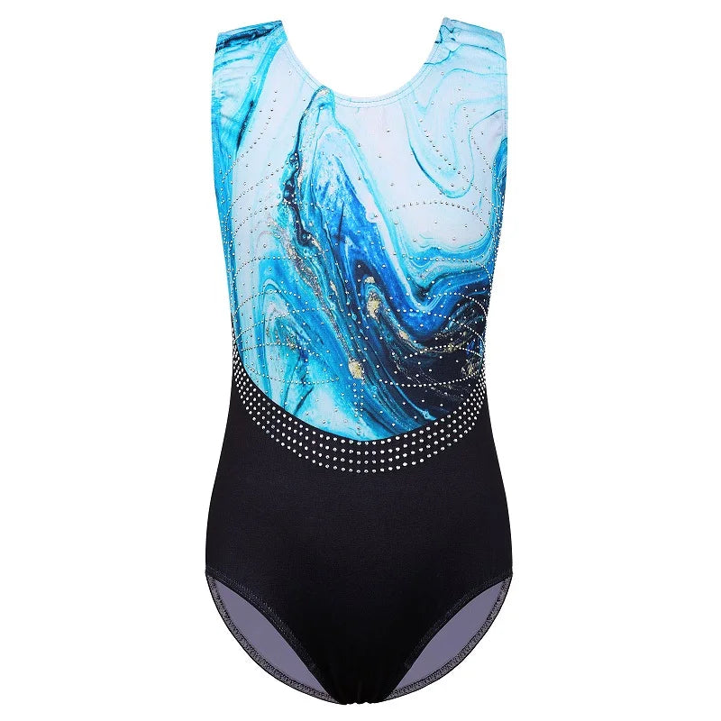 BAOHULU Diamond Gymnastics Leotard for Girls Gradient Bodysuit Sleeveless Performance Clothes Practice Outfit Ballet Costumes 12