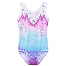 Load image into Gallery viewer, BAOHULU Girls Gymnastics Leotard Teens Gradient Color Ballet Dance Wear Sleeveless Sequin Bodysuit Practice Outfit Jumpsuit 3