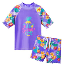 Load image into Gallery viewer, BAOHULU Teens Two Pieces Swimwear Girls Swimming Costume Swimsuit 3-14Y Kids UPF50+ Sun Protective Summer Beach Swimming Clothes 14