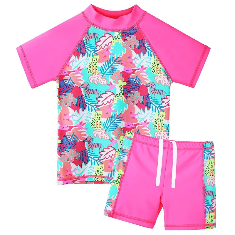 BAOHULU Kids Swimsuit UPF 50+ UV Sun Protective Rash Guard Two Pieces Set Beach Wear Summer Water Sport Wear Surfing Suit 10