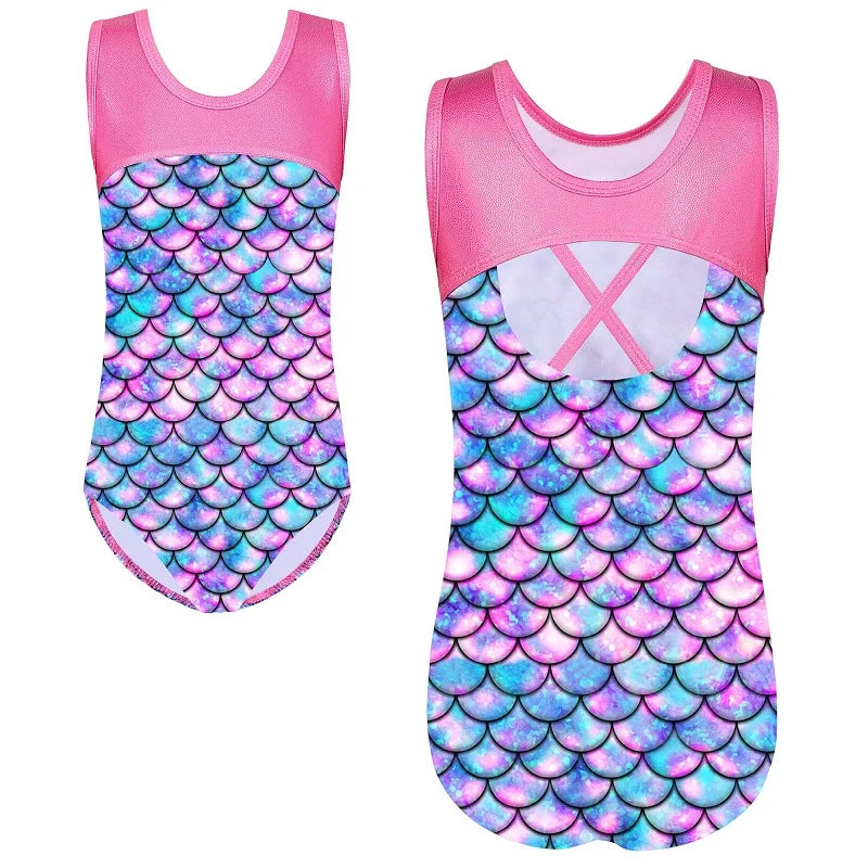 BAOHULU Girls Gradient Gymnastics Ballet Leotard Sleeveless Performance Clothes Practice Outfit Sparkle Diamond Ballet Costumes 9