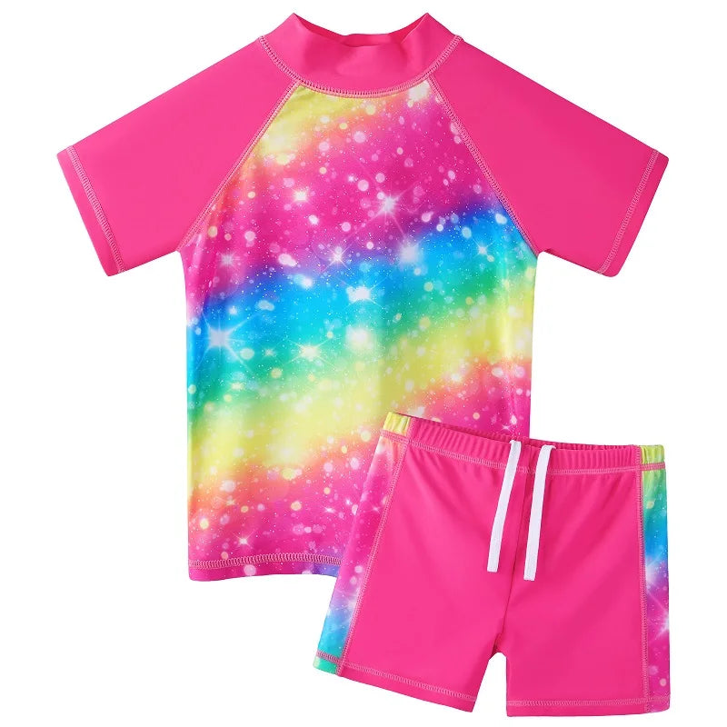 BAOHULU Kids Swimsuit UPF 50+ UV Sun Protective Rash Guard Two Pieces Set Beach Wear Summer Water Sport Wear Surfing Suit 7