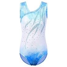 Load image into Gallery viewer, BAOHULU Girls Gymnastics Leotard Teens Gradient Color Ballet Dance Wear Sleeveless Sequin Bodysuit Practice Outfit Jumpsuit 11