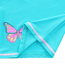 Load image into Gallery viewer, BAOHULU Summer Printed Butterfly Girls Swimsuit Children Swimwear UPF50+ Kids Beach Swimming Suits Bathing Suit Girl Cyan 4