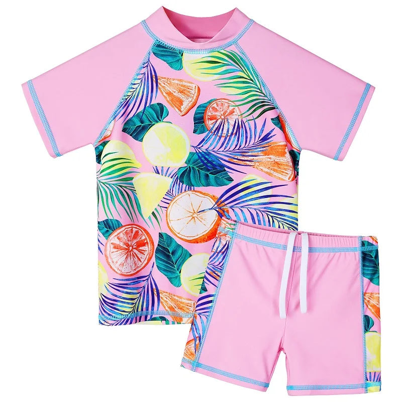 BAOHULU Kids Swimsuit UPF 50+ UV Sun Protective Rash Guard Two Pieces Set Beach Wear Summer Water Sport Wear Surfing Suit 13