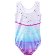 Load image into Gallery viewer, BAOHULU Girls Gymnastics Leotard Teens Gradient Color Ballet Dance Wear Sleeveless Sequin Bodysuit Practice Outfit Jumpsuit 4