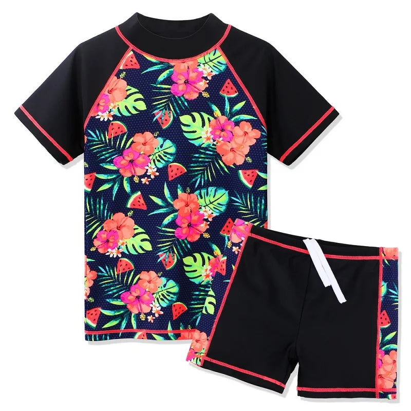 BAOHULU Teens Two Pieces Swimwear Girls Swimming Costume Swimsuit 3-14Y Kids UPF50+ Sun Protective Summer Beach Swimming Clothes 13