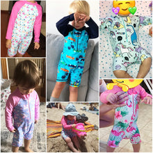 Load image into Gallery viewer, BAOHULU Cartoon Baby Girl Swimwear Children&#39;s One-Piece Suits Long Sleeve Girls Swimwear UPF 50+ Toddler Swimming Suit 5