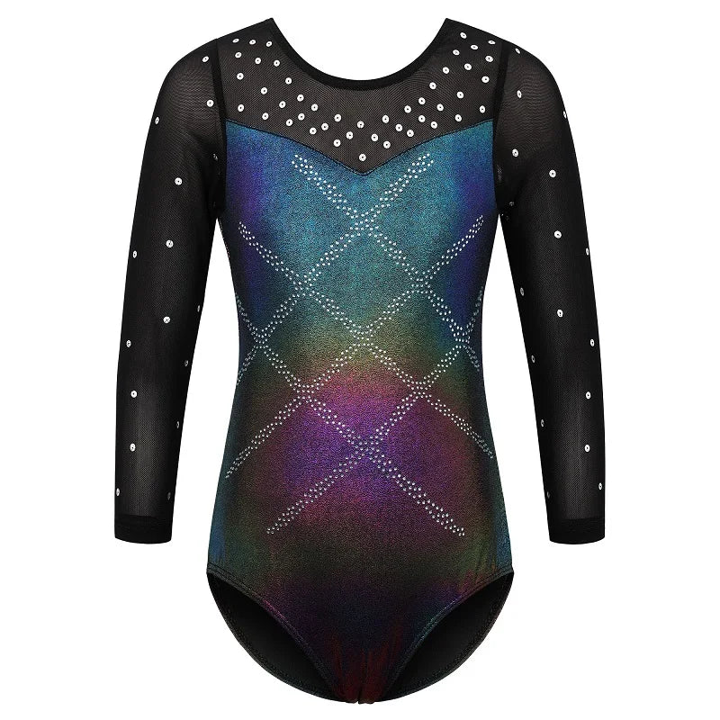 BAOHULU Long Sleeve Leotard for Girls Black Dance Clothes Kids Gymnastics Leotard Ballerina Practice Outfit Performance Costumes 7