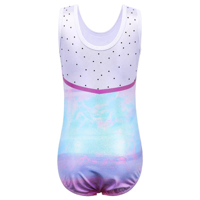 BAOHULU Girls Gymnastics Leotard Teens Gradient Color Ballet Dance Wear Sleeveless Sequin Bodysuit Practice Outfit Jumpsuit 2