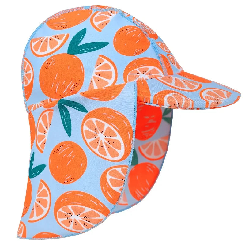 BAOHULU Infantil Swimming Caps 2021 Summer Print Swim Sun Hats Beach Caps Kids Hats for Boys Girls 6 Months-6 years Children 12